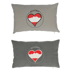 Austrian Grey Cushion Duo, Approx. 50x30 cm Each