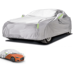Autoschutzhülle Auto Abdeckung - Car Cover - Autoplane Silber Hülle Plane wasserdicht - für alle Arten von PKW / KFZ Autoabdeckung Abdec