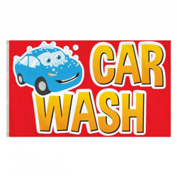 Autowaschflagge 5 Fuß x 3 Fuß – große, auffällige Flagge für Autoreinigungsunternehmen und Werbeaktionen