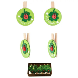 Bastelklammern Viel Glück, 2er Set, ca. 7cm Lang, Dekorativ