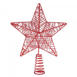 Baumspitze rot Stern - Christbaumspitze Baumspitze Spitze Aufstecker für Tannenbaum Tannenbaumspitze Weihnachtsbaum Weihnachten