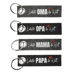 Printed felt lanyard - pack of 4, 10cm, robust and fashionable key holder