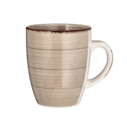 Beige earthenware mug - Rustic kitchenware, approx. 11 cm high