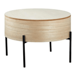 Beistelltisch mit Stauraum in Naturfinish, 32 cm hoch - Vielseitig & Platzsparend