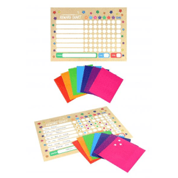 Belohnungstafel-Set mit 8 A4-Diagrammen und Aufklebern – Motivationstafeln für Kinder und Schule