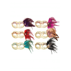 Bemalung von Feder-Augenmasken in 6 Farben, Karneval & Faschingsmasken