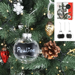 Beschriftbare DIY Christbaumkugeln, 4er-Set, Durchmesser 8cm