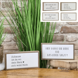 Bild Holz zum Stellen, 2er-Set, 24x12 cm – Rustikale Stand-Deko | Natürliche Akzente