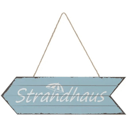 Bild Pfeil 'Strandhaus', 40 cm breit – Küsten-Wanddekoration | Nautischer Richtungsanzeiger