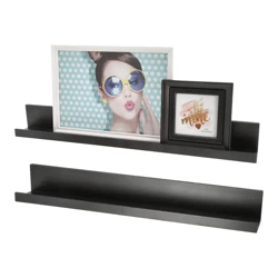 Bilderleiste, schwarz, 58x6,8 cm – Moderne Galerie | Kompakte Wandablage für Fotos