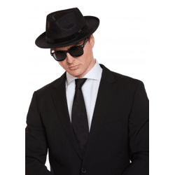 Blues-Hut für Erwachsene mit Brille | Klassisches Musiker-Anziehzubehör