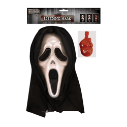 Blutendes Geistergesicht Masker Mit Kapuze - Gruseliges Halloween Kostümzubehör