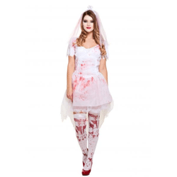 Blutiges Braut Kostüm für Erwachsene - Perfekt für Halloween & Mottopartys