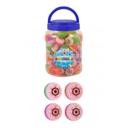 Böser Blick Jet-Bälle 3,3 cm, 4 verschiedene Designs, Mystische Sprungbälle für Kinder und Sammler