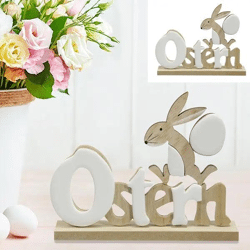 Braun-weißer Schriftzug 'Ostern', ca. 18cm – Festliche Dekoration