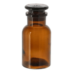 Brown apothecary bottle, 125ml capacity, classic glass, 11cm high