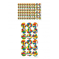 Brickz Aufkleber 2,5 cm – 18 Stück, selbstklebende Stickerbögen