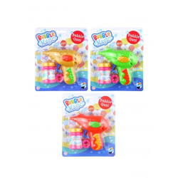 Bubble Gun Friction 43 ml, 2 Designs, 3 verschiedene Farben – Bubble-Shooter-Spielzeug für Kinder