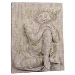 Buddha mural, Design 1, Approx. 50x64x13cm - Spiritual wall decoration