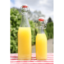 Bügelflasche, eckig, 250ml - Wiederverwendbare, luftdichte Glasflasche für Getränke