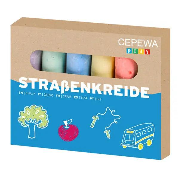 Bunte Gehweg-Malstifte, Sechserpack - 6 leuchtende Stra&szlig;enmalkreiden