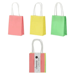 Bunte Kraftpapiertüten, 3er-Set, Klein, 10x13x5cm - Umweltfreundlich