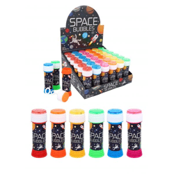 Bunte Seifenblasen-Tuben 50ml mit Labyrinth-Spiel im Deckel, 6 Farben Pack