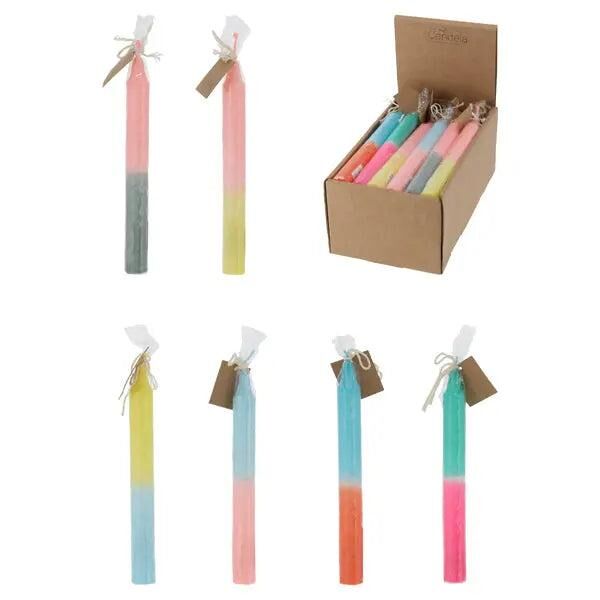 Bunte Stabkerzen, 19x2 cm, 6er-Set &ndash; Farbenfrohe Eleganz