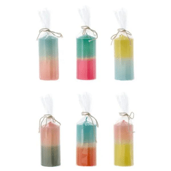 Bunte Stumpenkerzen, 6x12 cm, 6er-Set – Farbintensives Wohnaccessoire