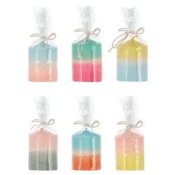 Bunte Stumpenkerzen, 6x8 cm, 6er-Set – Lebendige Raumdekoration