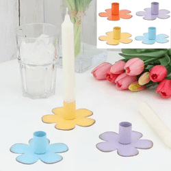 Bunter Blumen-Kerzenständer, 4er-Set, Durchmesser 10 cm