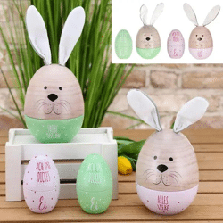 Charmante Osterhasen-Dose - 2er Set - Dekorative Frühlingshasen