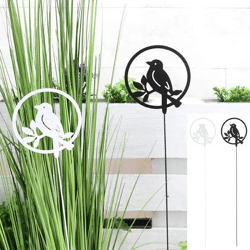 Charmante Vogel-Pflanzstecker, 75 cm, klein, 2er-Set – Garten-Deko