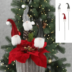 Charmanter Metallstecker Wichtel mit Filzhut, 3er Set, 40cm - Dekorative Gartenzwerge