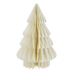 Charmanter Mittelgroßer Honeycomb Tannenbaum, Creme, 30cm, Freistehend