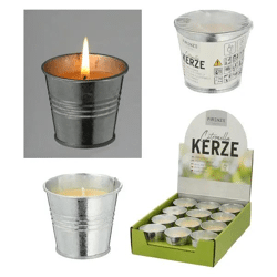 Citronella-Kerze im Zinktopf, ca. 6x6cm – Natürlicher Insektenschutz