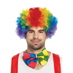 Clown-Perücke für Erwachsene, Regenbogen, 120 g – buntes Karnevals- und Partyzubehör