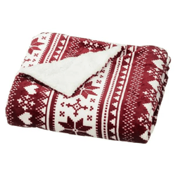 Cozy Red & White Blanket, Soft Throw, 125x150 cm