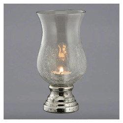 Crackle Glas Windlicht, Klar, Groß, Ca. 27cmH - Elegante Beleuchtung für Innen- und Außendekoration