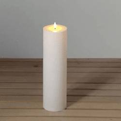 Cremefarbene LED-Säulenkerze für Altar, Flammenlos, Ca. 10x38cm