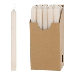 Cremefarbene Stabkerzen, 22cm, 20er Set im Display - Elegante Beleuchtung