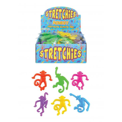 Dehnbarer Affe, 6,5 cm, 4 Motive in 6 Farben - Flexibles Spielzeug für Kinder