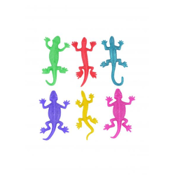 Dehnbarer Eidechsen-Spielzeug, 11 cm, 6 verschiedene Farben, flexibles Tierfiguren-Set