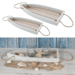 Decorative boat bowls in a set of 2, wall hanger, approx. 40x17 cm