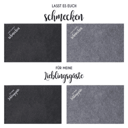 Dekorative Filz-Tischsets mit Sprüchen, 4er-Set, Sortiment 2, ca. 45x30cm