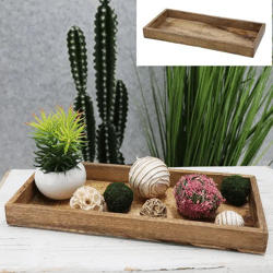 Dekorative Mangoholz Schale, Eckig, Ungefähr 40x18cm