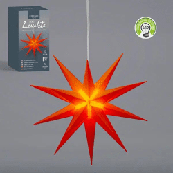 Dekorative Sternleuchte, Roter Kunststoff, In Farbiger Geschenkbox, Stilvolle Deko-Lampe