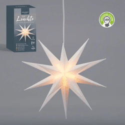 Dekorative Sternleuchte, Weißer Kunststoff, In Farbiger Geschenkbox, Stilvolle Deko-Lampe