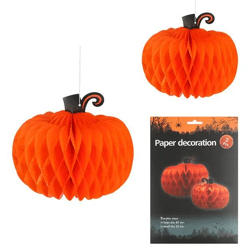 Dekorativer Hänger Kürbis Honeycomb, 2er Set - Festliche Herbst- und Halloween-Deko