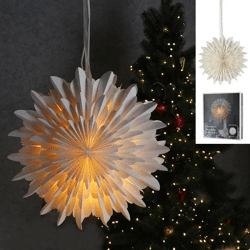 Dekorativer Papierstern 'Schneeflocke', festlich, ca. 40 cm Durchmesser